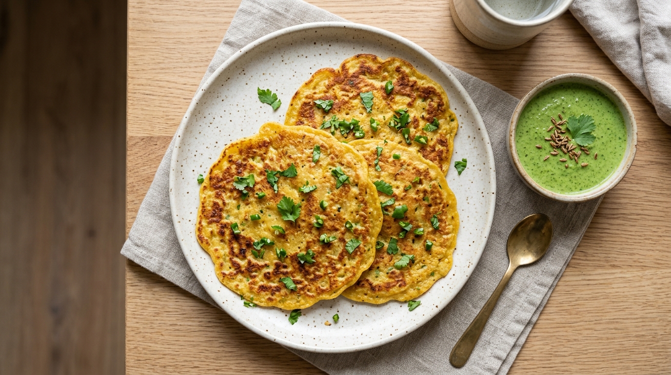 Low-Oil Moong Dal Chilla (Crispy High-Protein Breakfast)