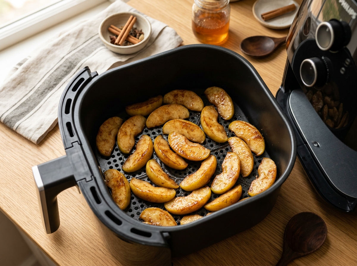 10-Minute Air Fryer Apple Slices with Cinnamon Butter