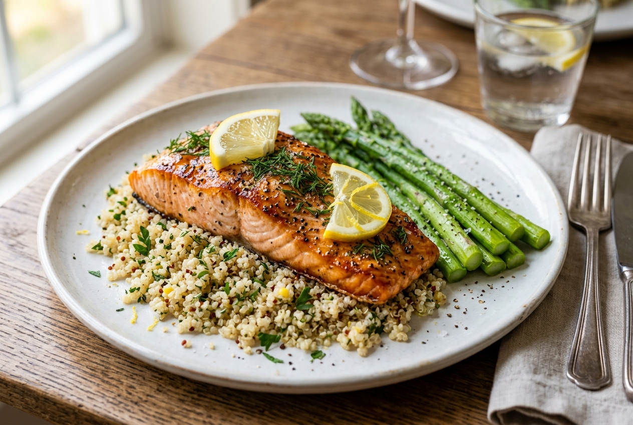 Baked Salmon with Quinoa