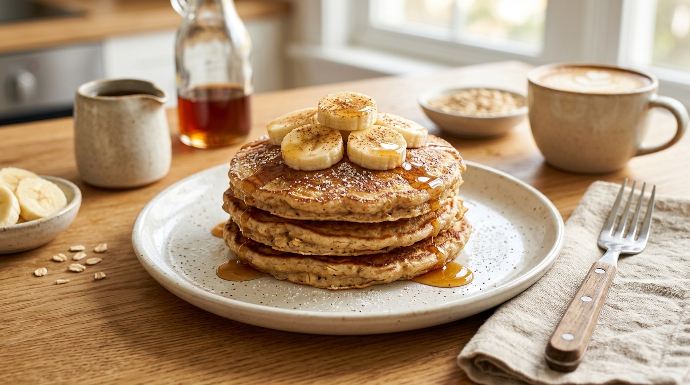 Banana Oat Pancakes (Easy 10-Minute Healthy Breakfast)