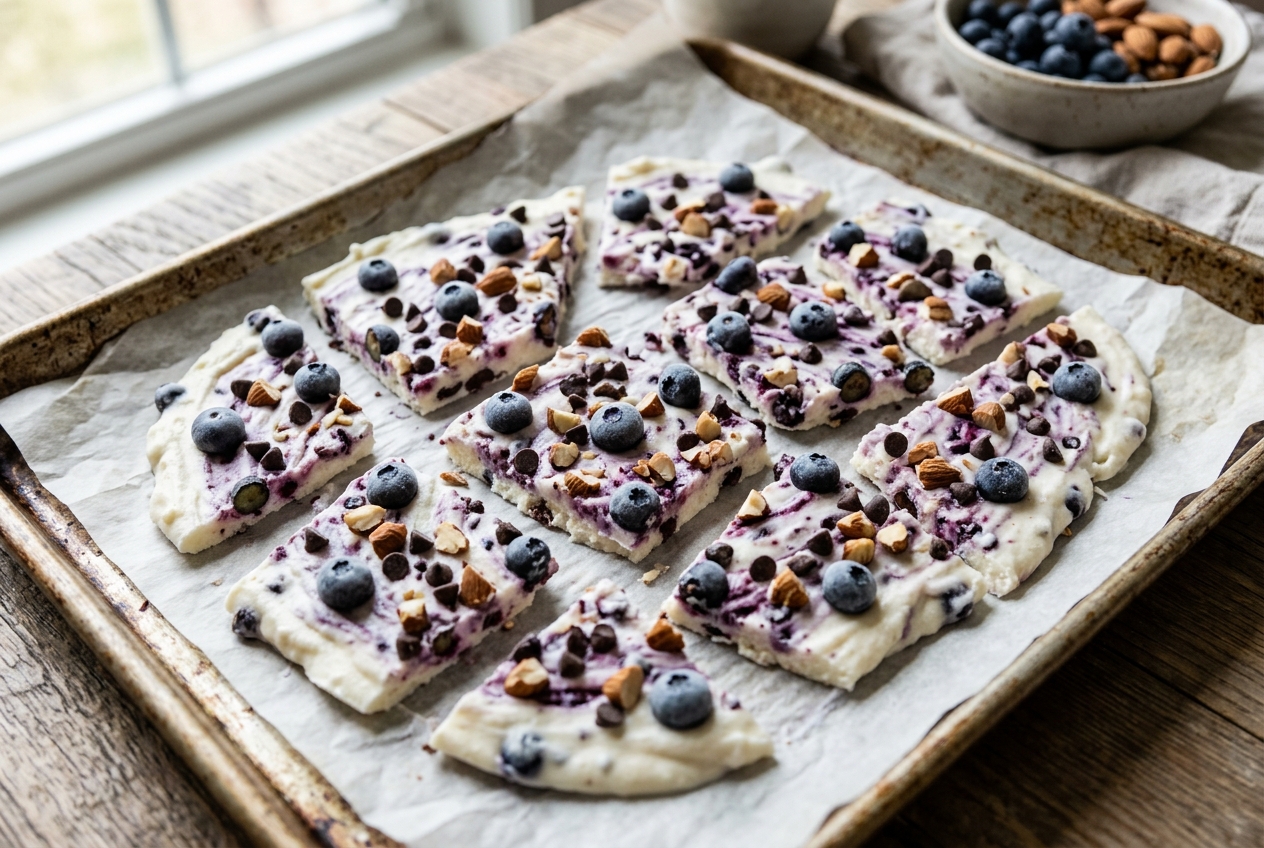Blueberry Frozen Yogurt Bark