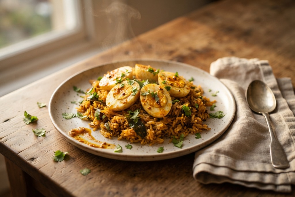 Masala Rice with Boiled Egg – Easy One-Pot Dinner Recipe