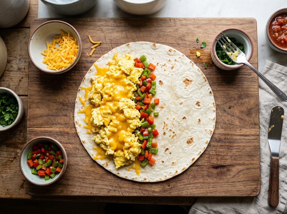 Breakfast Quesadilla with Eggs – Easy 10-Minute Recipe finished dish and serving presentation