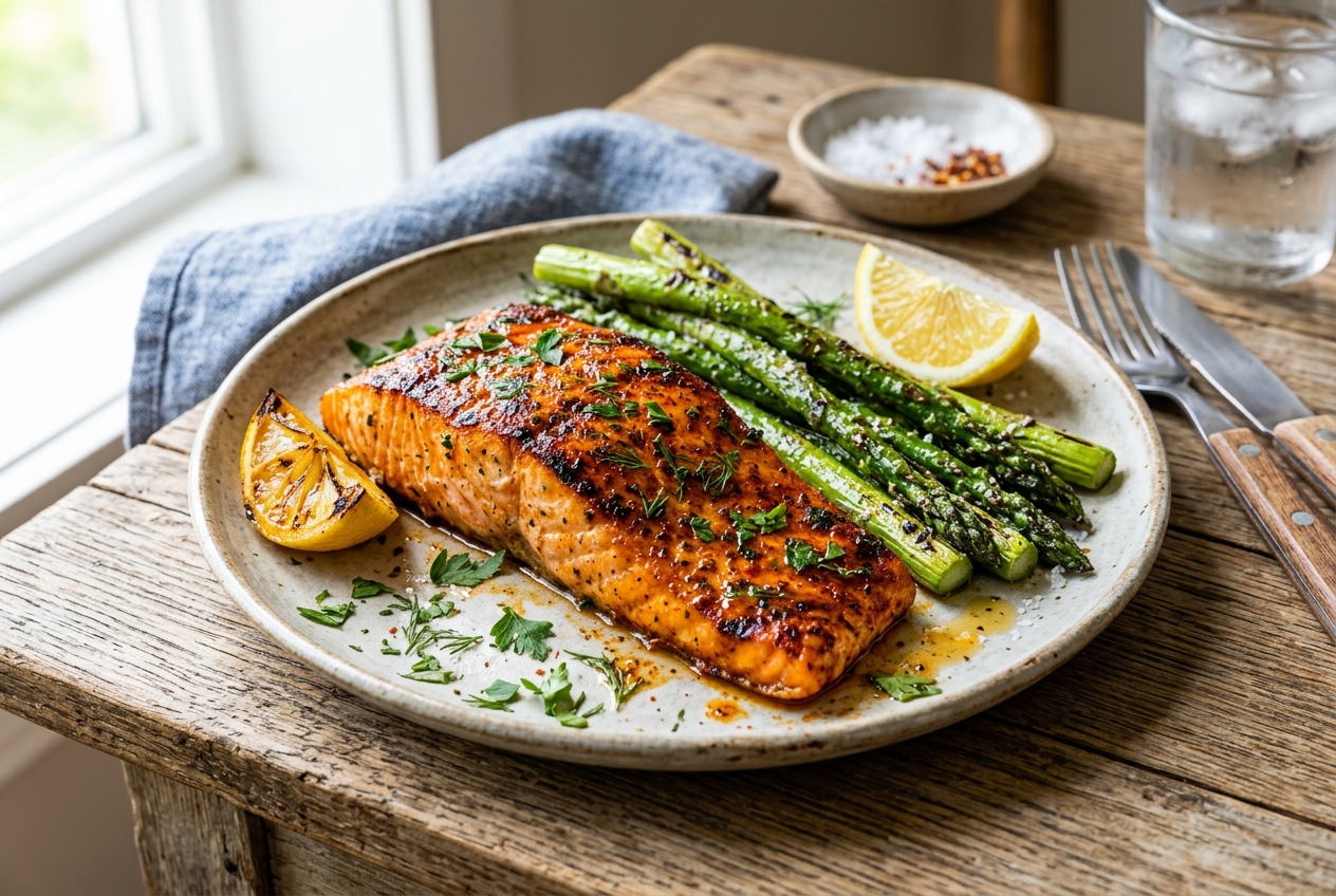 Cajun Salmon and Asparagus