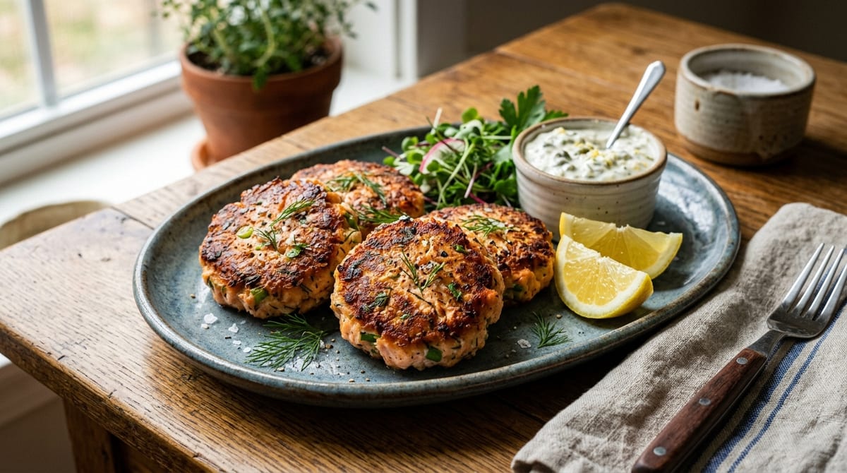 Crispy Canned Salmon Patties Without Breadcrumbs