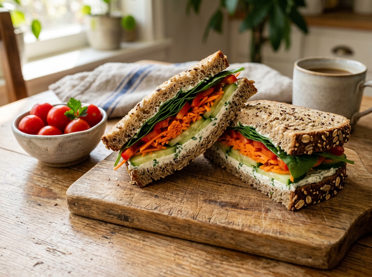 Veggie Cream Cheese Sandwich