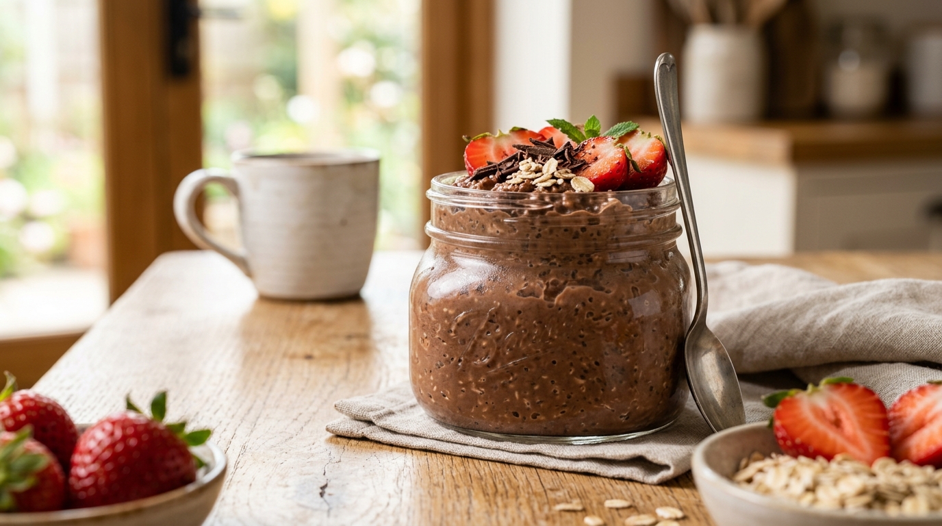 Chocolate Overnight Oats (Creamy, Easy & Ready in 5 Minutes)