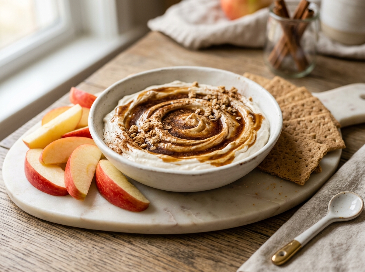 Cinnamon Roll Protein Dip (Creamy 5-Minute Dessert Dip)