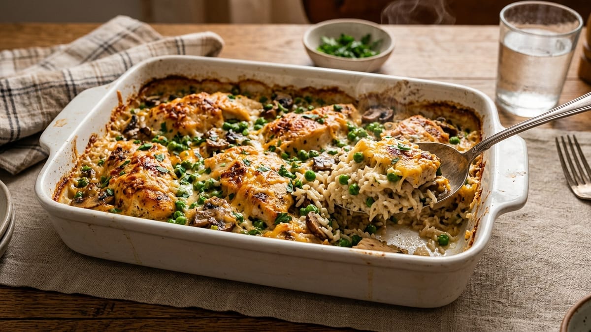 Double-click to save image, or right-click for 'Save image as...' Classic Chicken and Rice Casserole