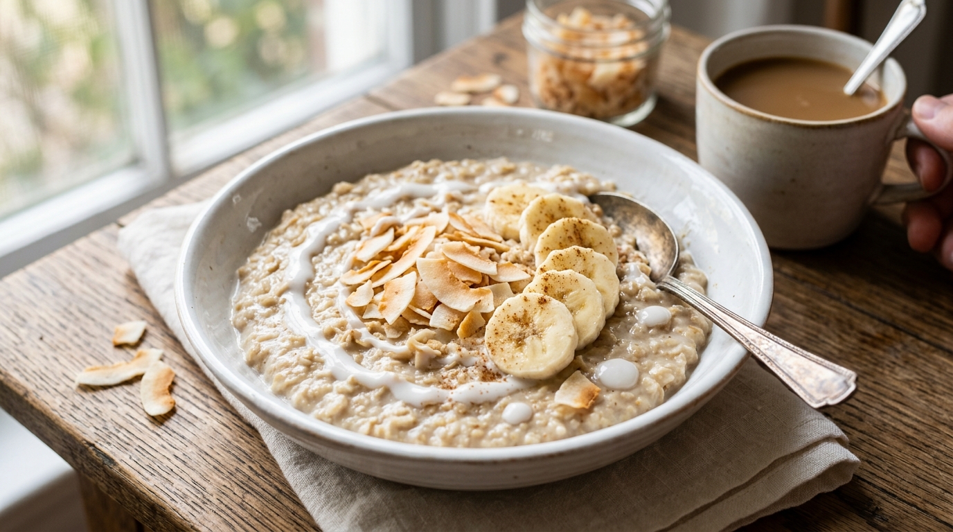 Creamy Coconut Oats (Easy 5-Minute Coconut Oatmeal Bowl)
