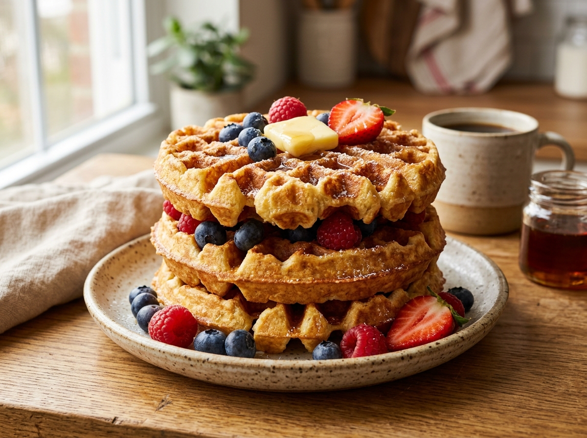 Cottage Cheese Waffles – Easy Crispy Breakfast Recipe