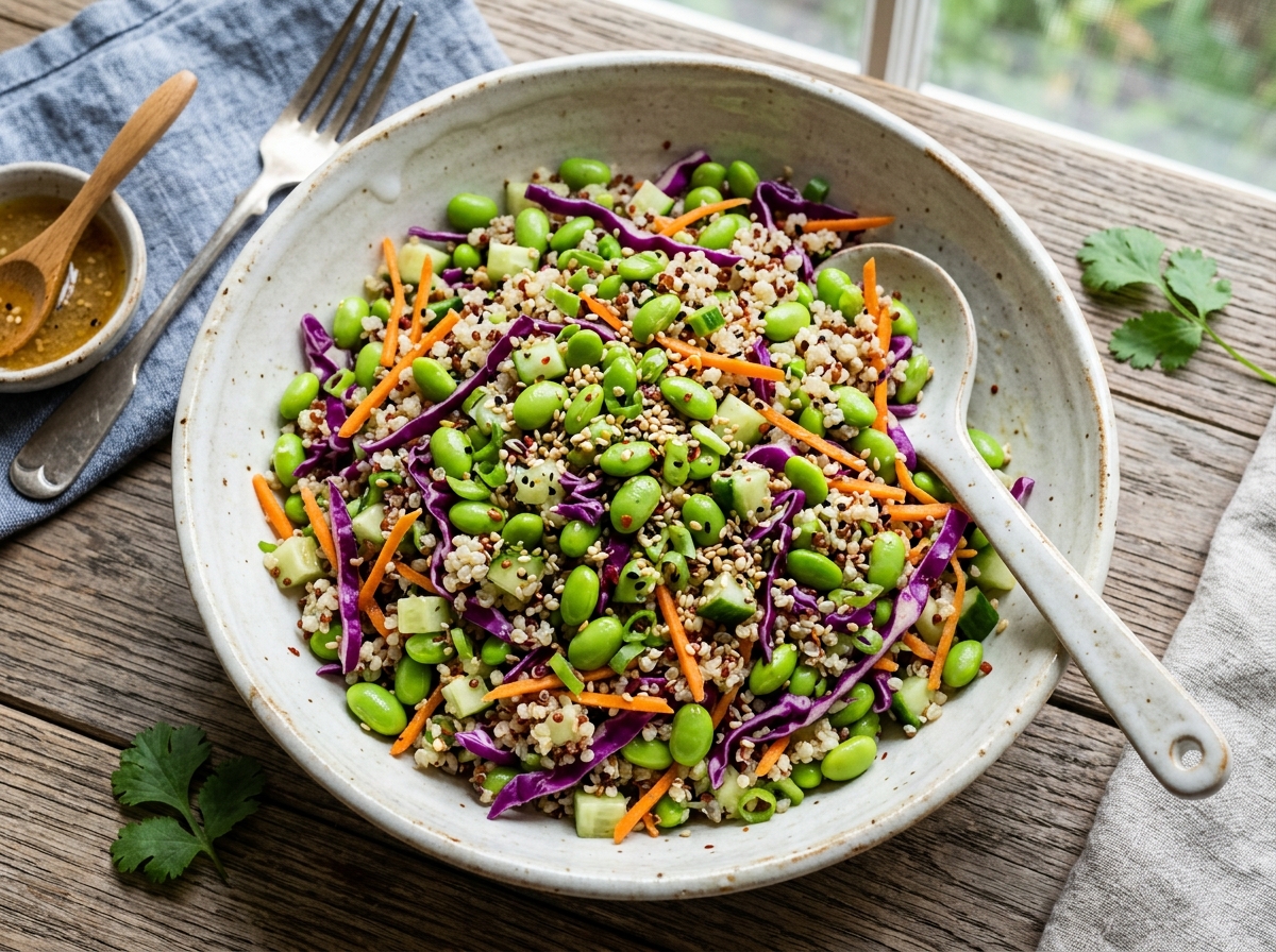 Edamame Quinoa Salad (Easy Meal-Prep Lunch with Sesame Lime Dressing)