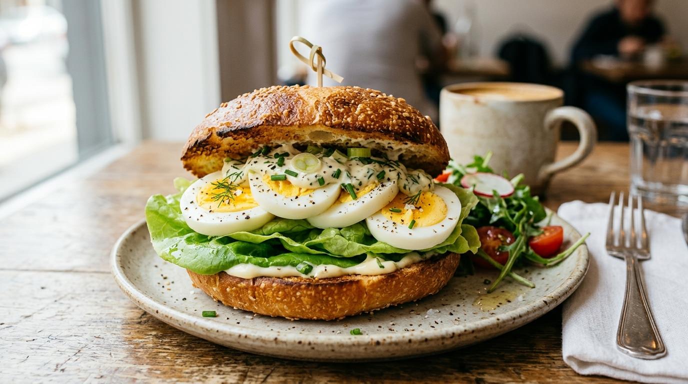 Easy 10-Minute Egg Sandwich with Lettuce: Easy Creamy Breakfast for Work (High-Protein Recipe)