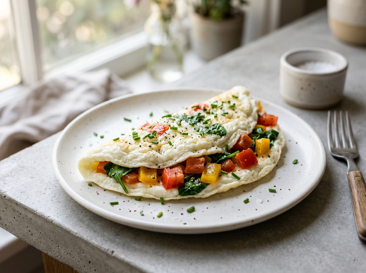 High-Protein Egg White Omelette: A Diet-Friendly, High-Protein Breakfast for Work (Quick & Healthy Recipe)