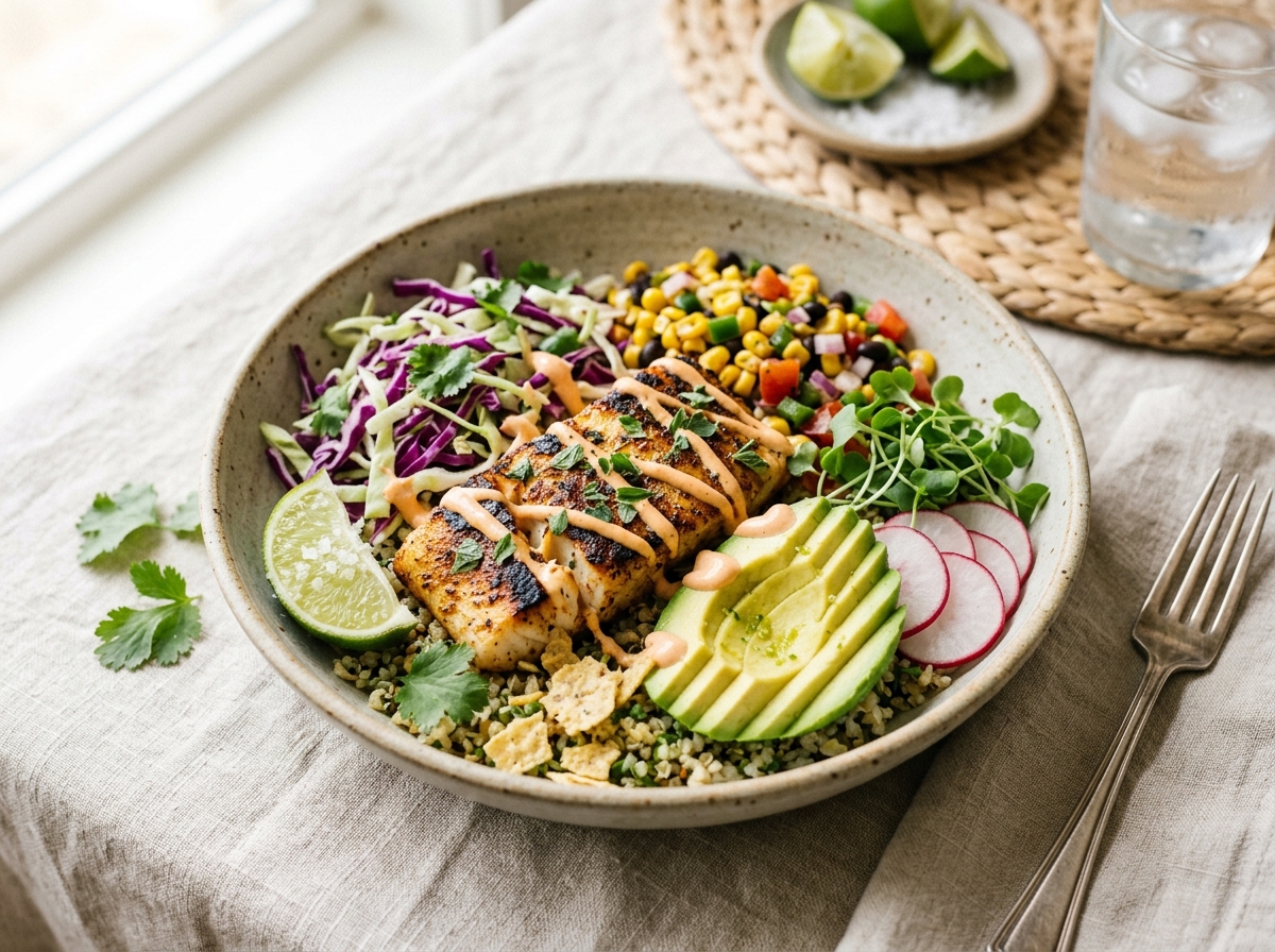 Fish Taco Bowl – Easy Fresh Lunch Bowl
