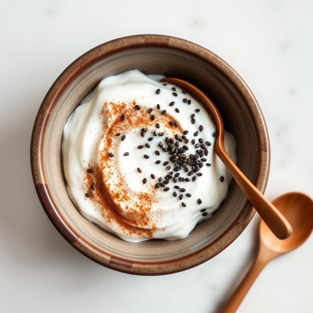 Greek Yogurt with Chia Seeds and Cinnamon