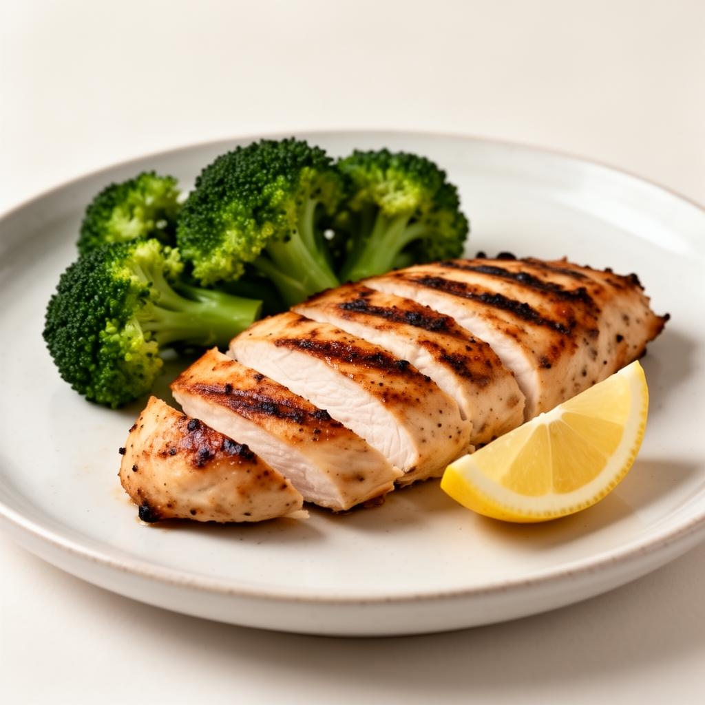 Grilled Chicken Breast with Steamed Broccoli