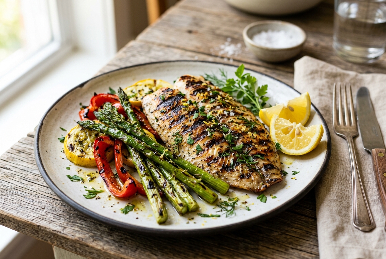 Grilled Tilapia with Vegetables