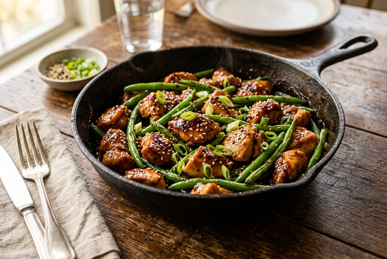 Honey Garlic Chicken with Green Beans