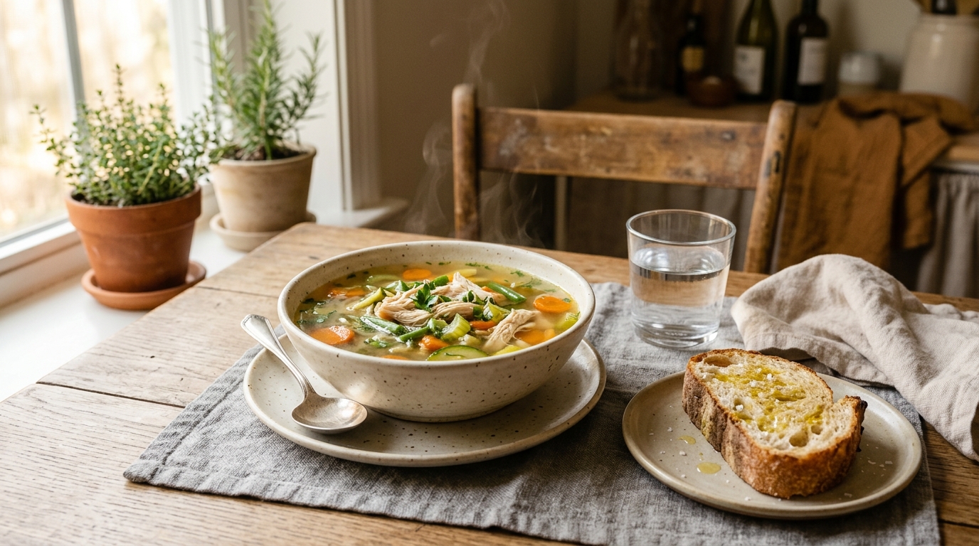 Light Vegetable Soup (Clear, Fresh & Soothing)