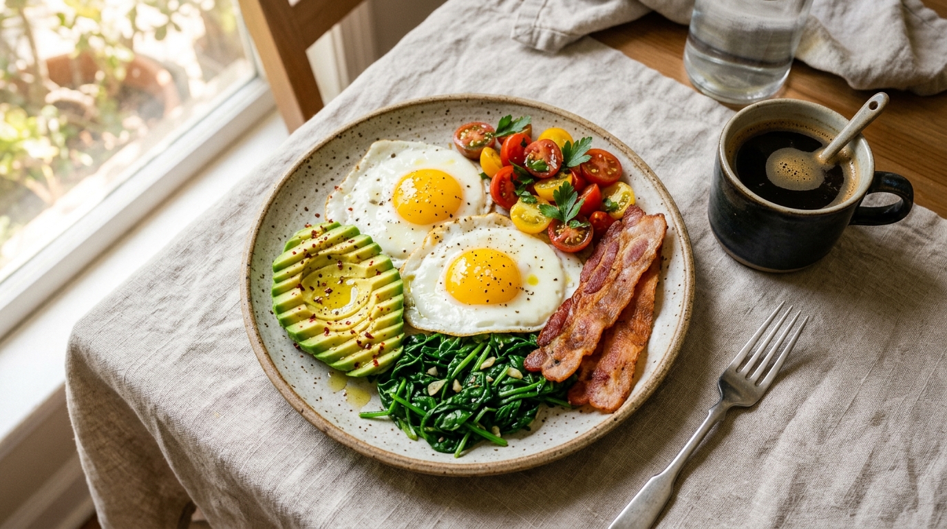 Low-Carb Energy Plate: A High-Protein Low-Carb Breakfast Recipe