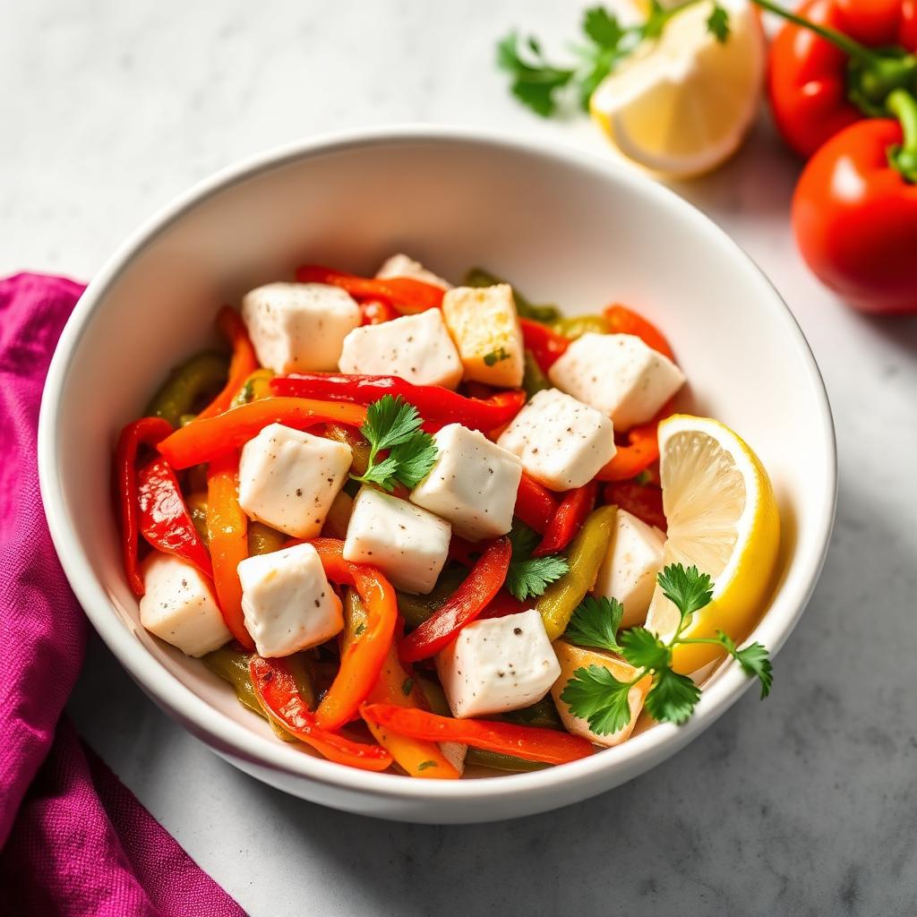 Low-Fat Paneer with Sautéed Capsicum