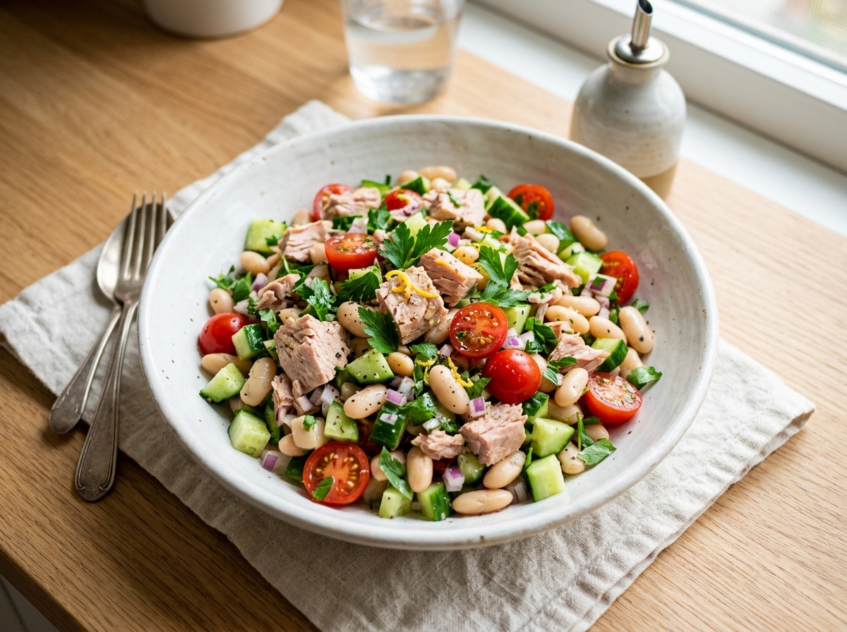 Mediterranean White Bean Tuna Salad (Easy 10-Minute Lunch)