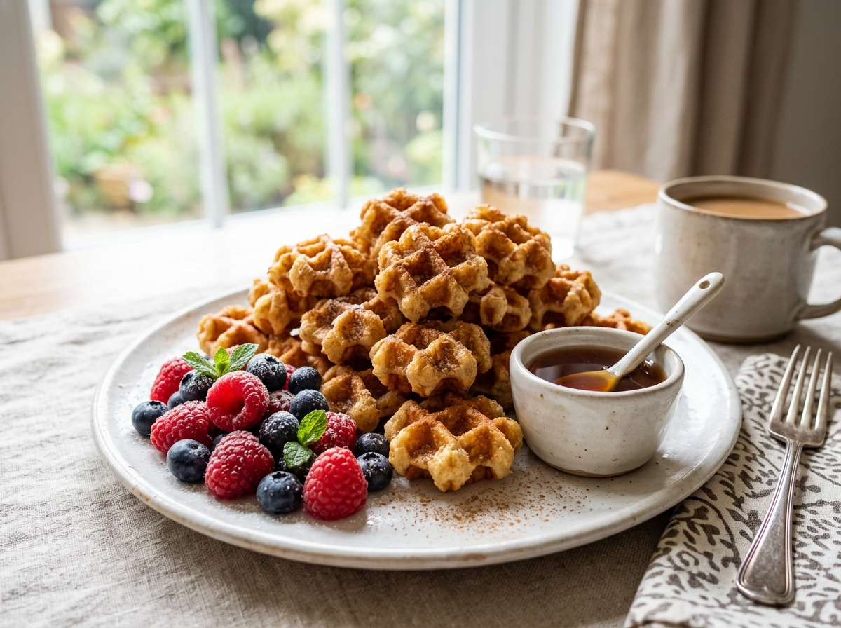 Golden Mini Waffle Bites (Crispy Make-Ahead Breakfast for Work)