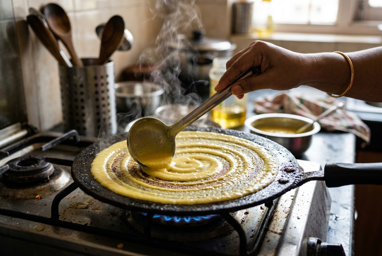 Moong Dal Dosa – Easy Crispy Indian Breakfast Recipe finished dish and serving presentation