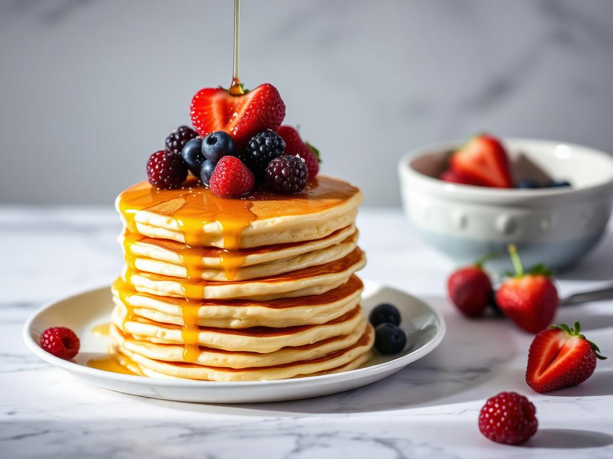 Lemon Ricotta Pancakes with Honey