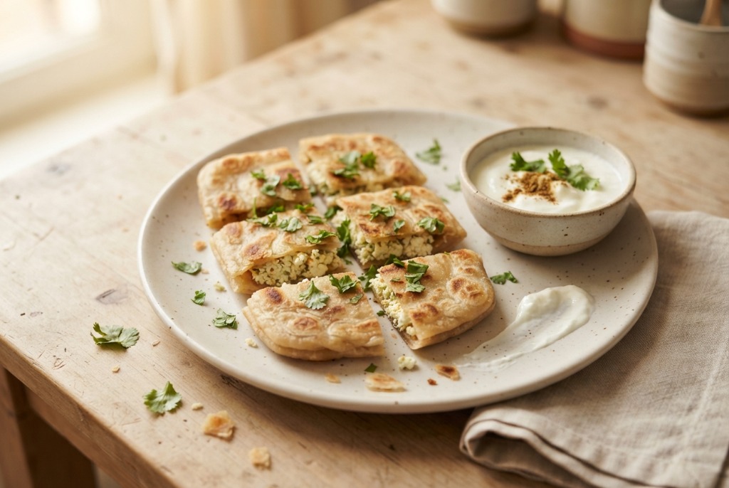 Spiced Paneer Paratha Roll (High-Protein Portable Workday Wrap)