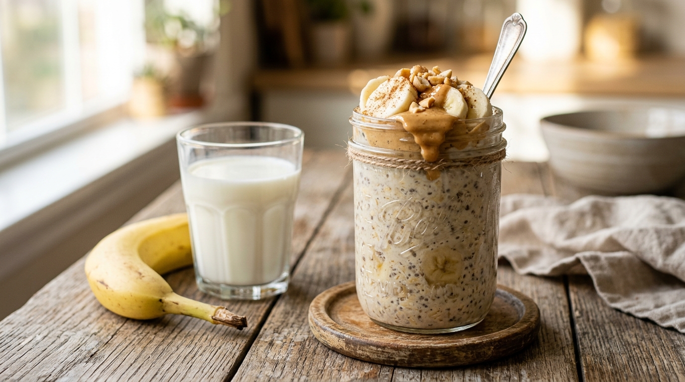 Easy Peanut Butter Banana Overnight Oats: Easy 5-Minute Breakfast (Quick & Simple Recipe)