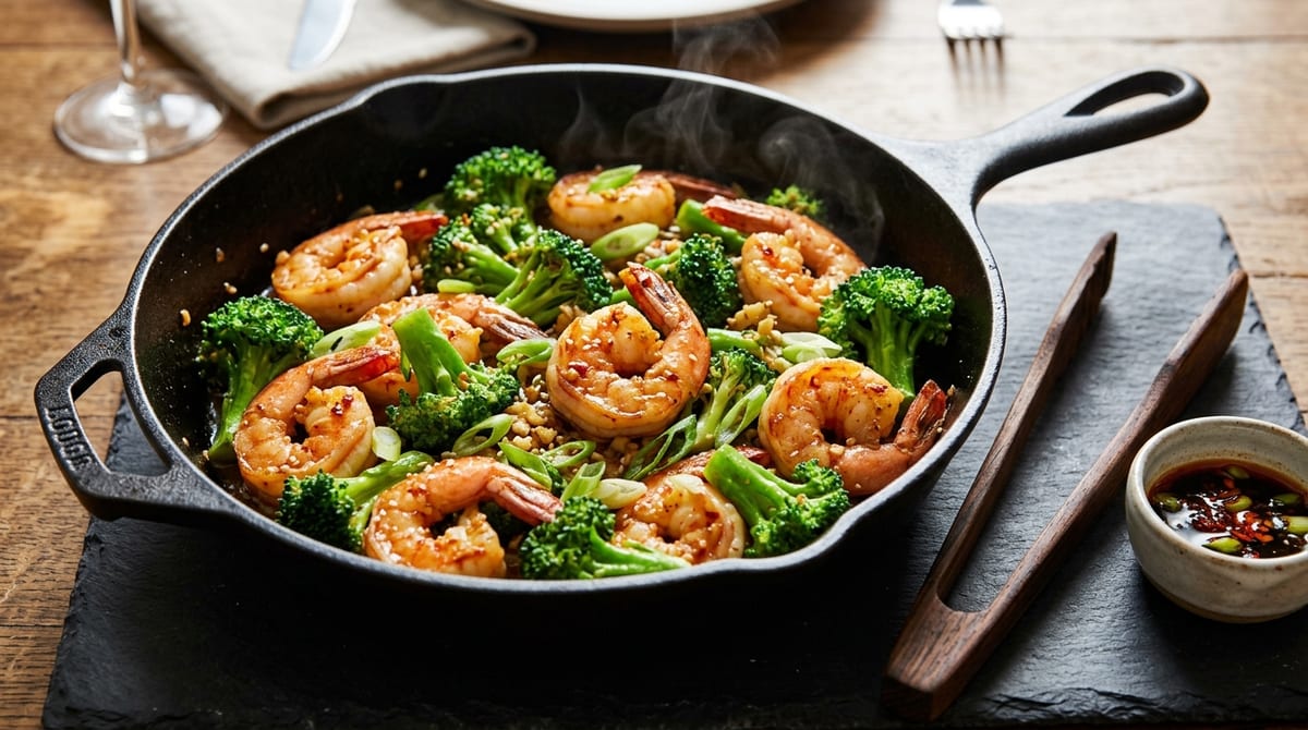 Shrimp and Broccoli Stir-Fry (15-Minute Garlic Ginger Skillet)