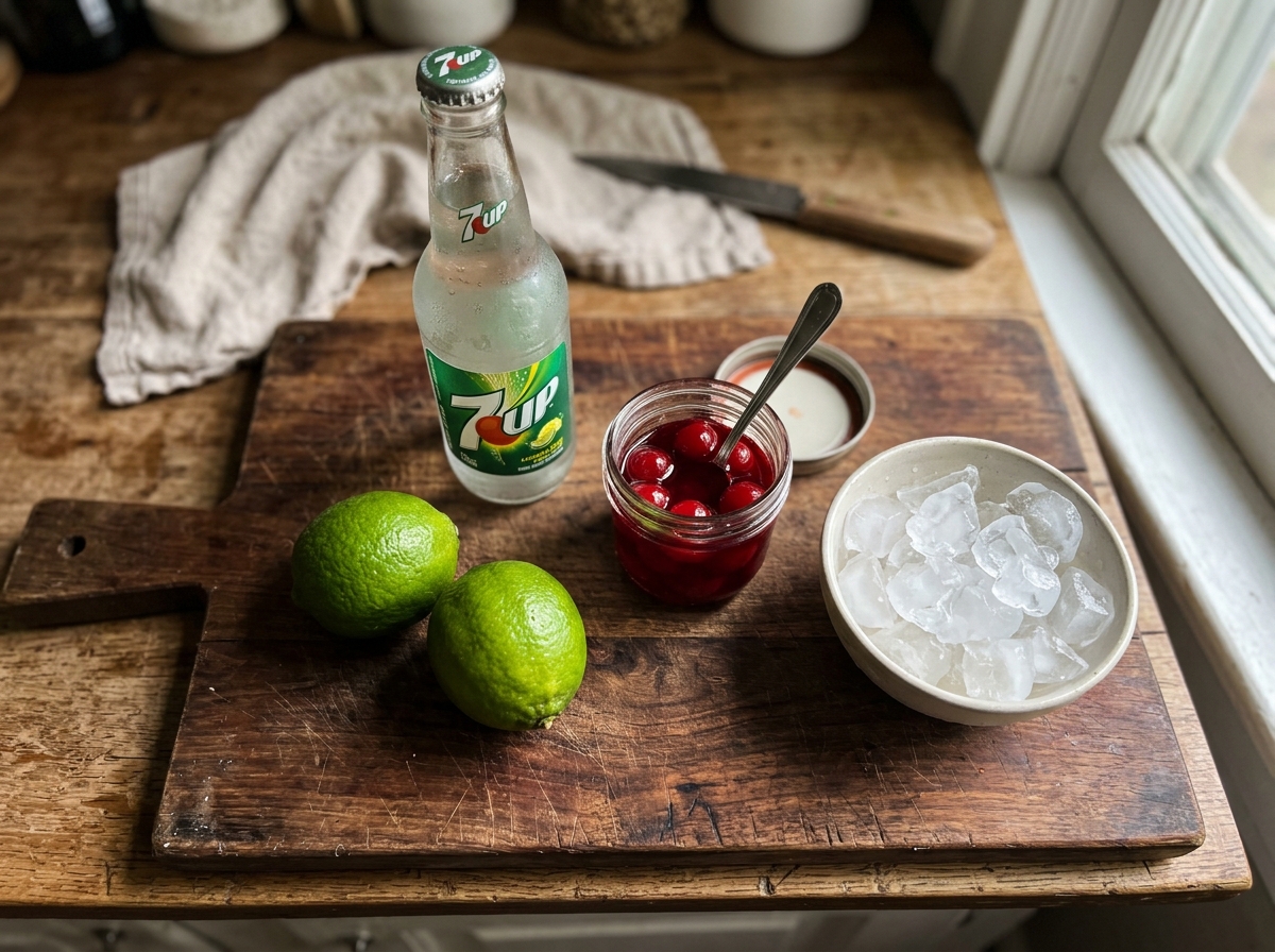 Sonic Cherry Limeade Recipe: Easy Copycat Drink (With Calories) ingredients and preparation setup