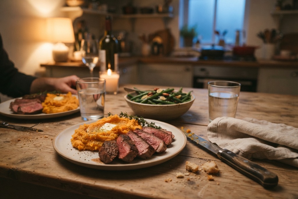 Steak with Sweet Potato Mash – Easy Restaurant-Style Dinner