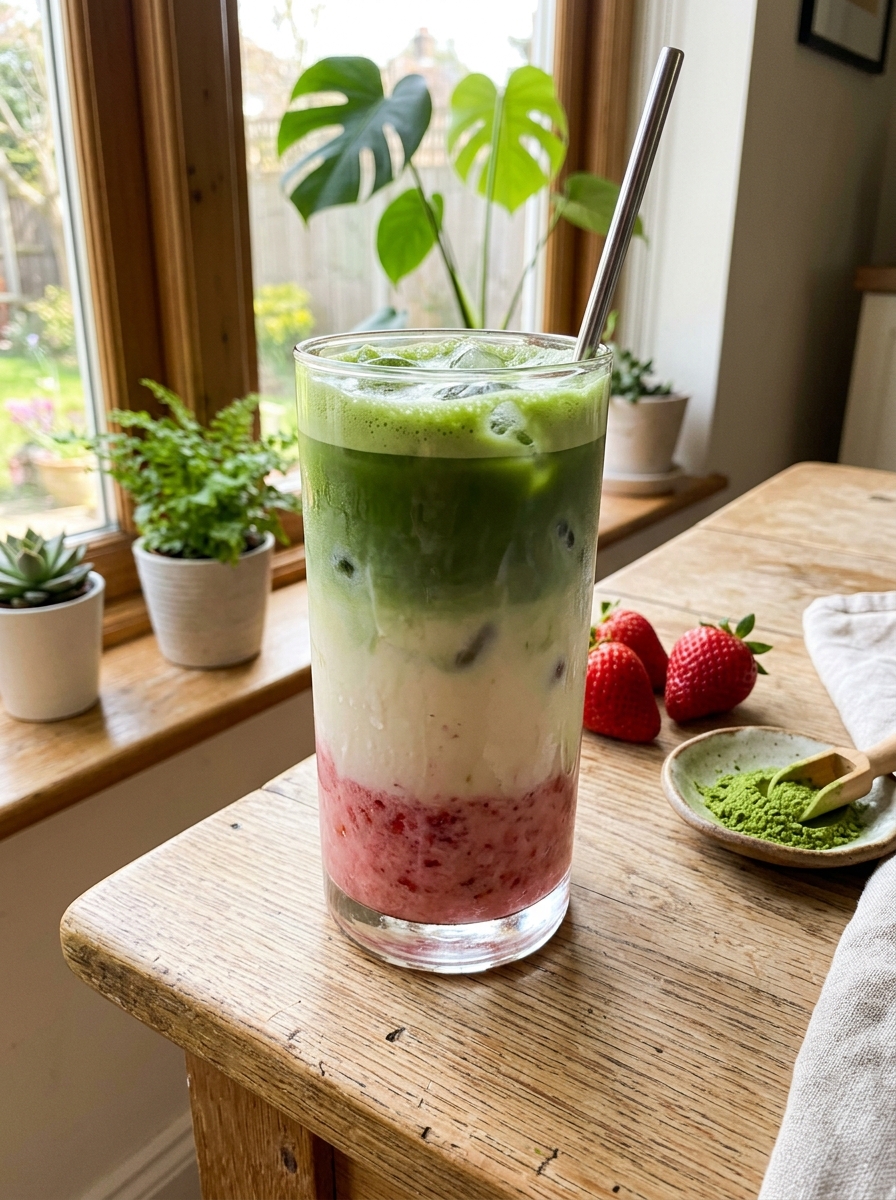 Refreshing Strawberry Matcha Latte With Oat Milk: Easy Iced Recipe (Easy 5-Minute Recipe)