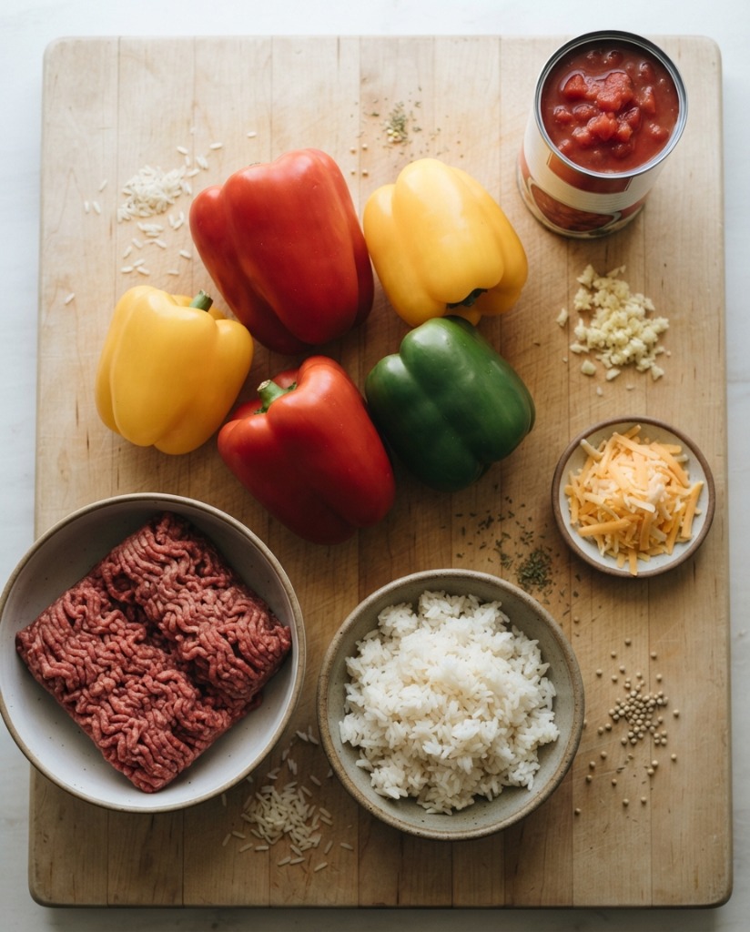 Sheet Pan Sausage, Peppers, Onions & Potatoes – Easy 30-Min Dinner ingredients and preparation setup