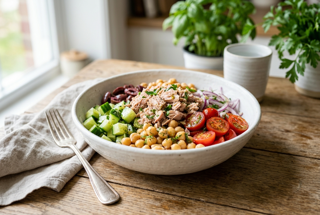 Tuna and Chickpea Salad Bowl