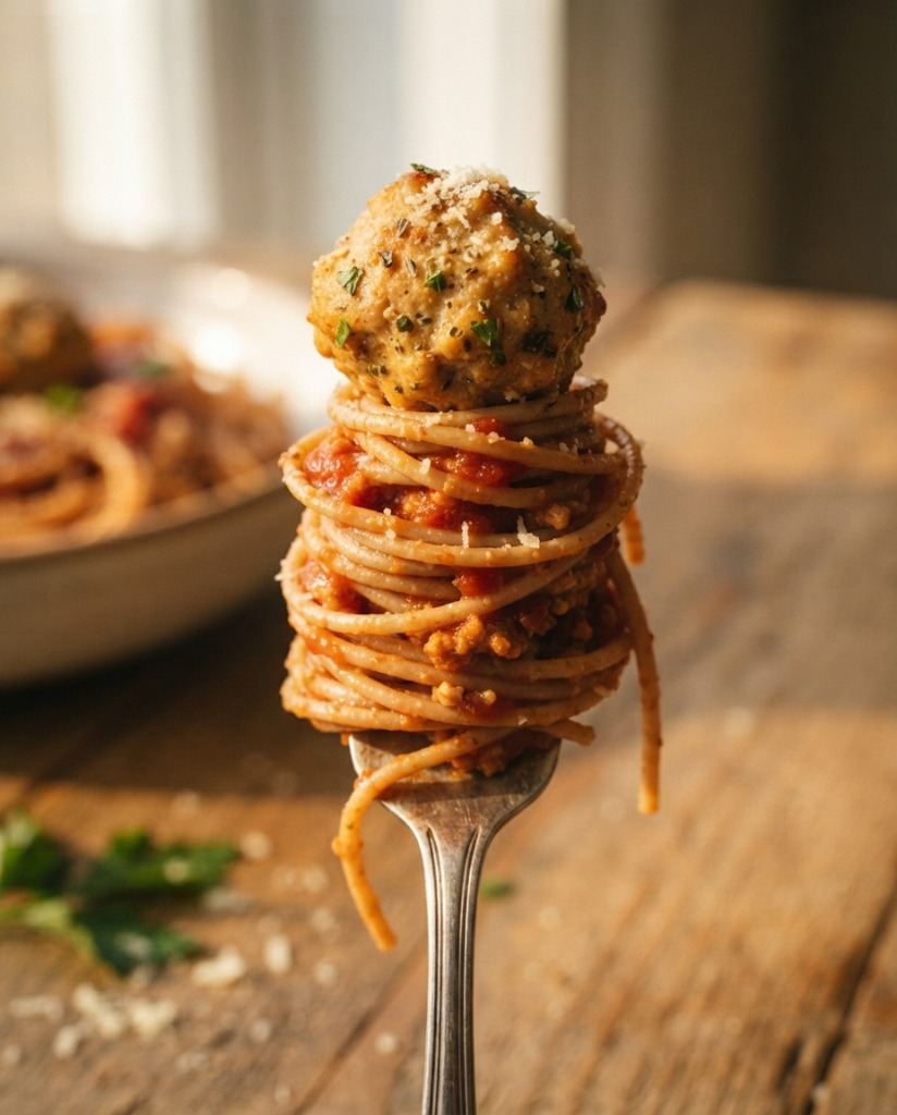 Turkey Meatballs with Whole Wheat Pasta – Easy Healthy Dinner