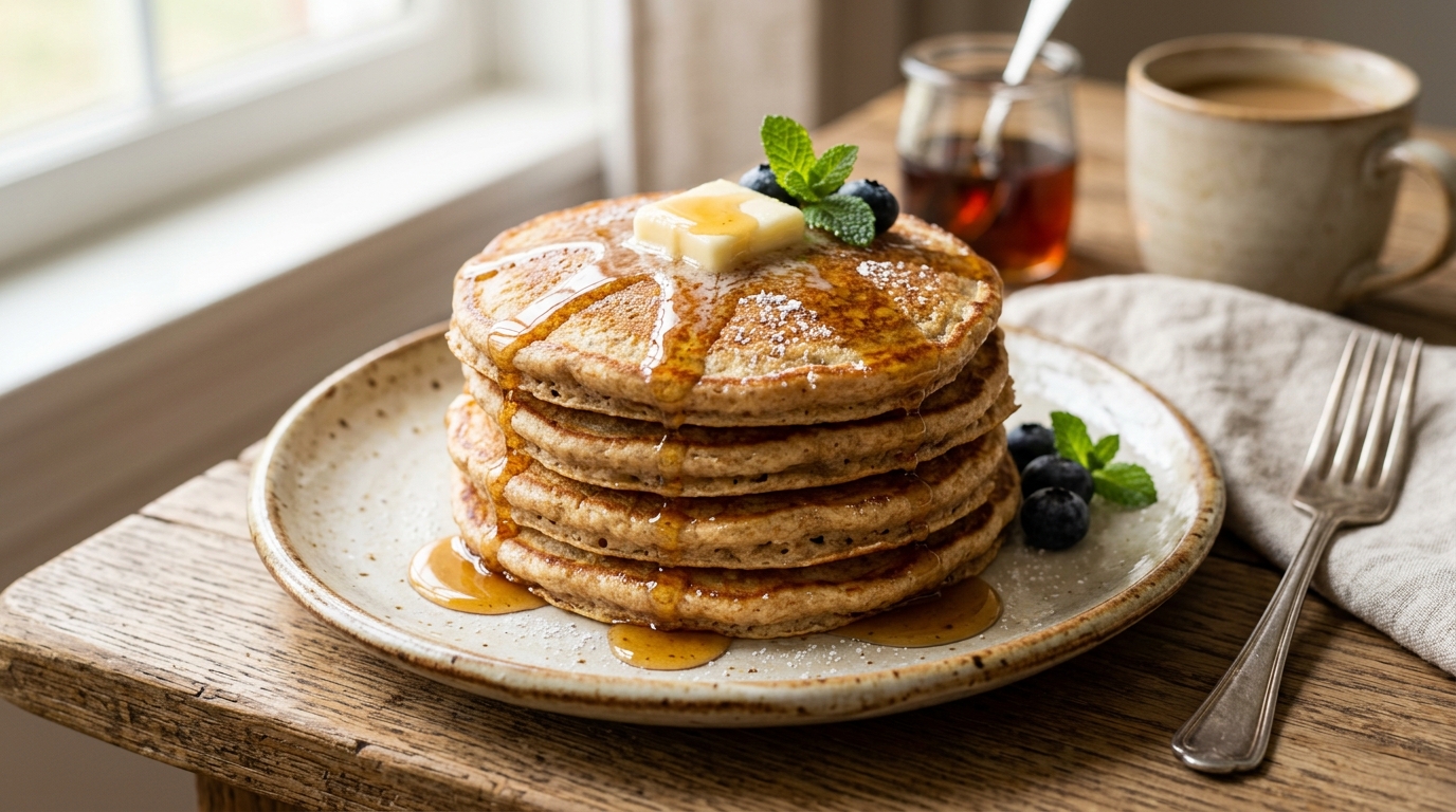 Fluffy Whole Wheat Pancakes (Easy Everyday Breakfast Recipe)