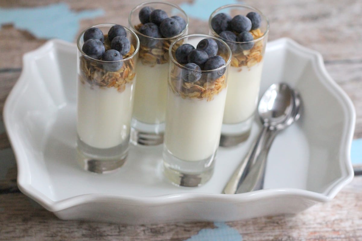 Layered Greek Yogurt Parfait Cup (Quick Portable Breakfast) ingredients and preparation setup